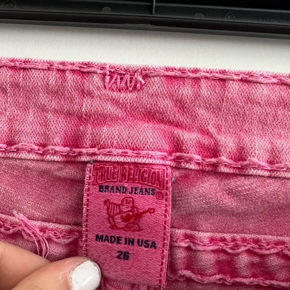 Pink Cropped True Religion Skinny Jeans - Picture 3 of 3